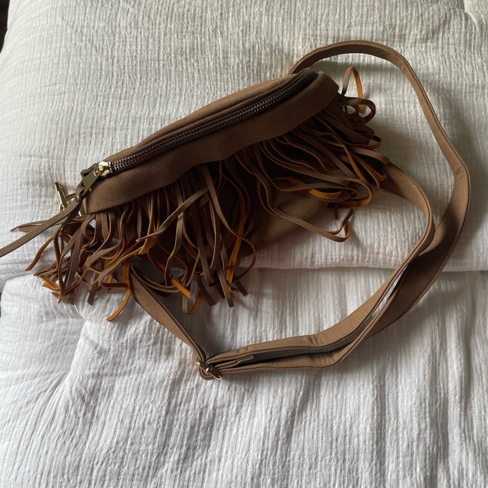 Brown Fringe Crossbody Bag